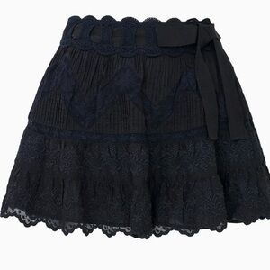 Loveshackfancy NWT Nerina Skirt in Black Size 2